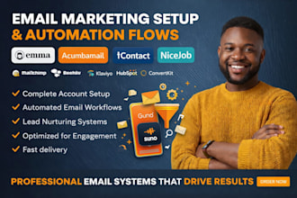 do email marketing setup automation flows on emma acumbamail icontact nicejob