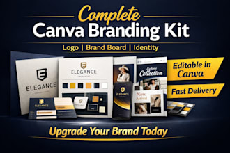design modern canva branding kit, logo, brand board, and business identity