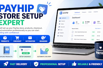 setup payhip products checkout and automation professionally website development