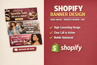 do shopify banner design high converting home page hero image website header