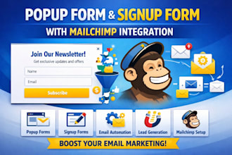 design website popup opt in lead capture signup form mailchimp flow automation