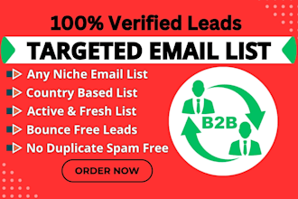 provide niche targeted email list for your b2b leads marketing