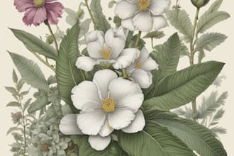 draw botanical illustrations of flowers, plants and fruits
