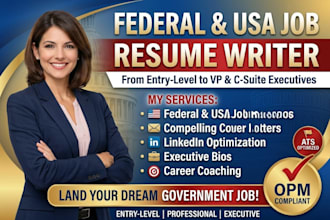 write a compliant usajobs federal resume for gs level and veteran positions