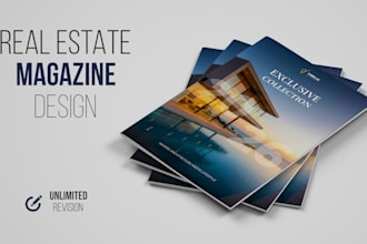 design a professional real estate magazine, property brochure and booklet