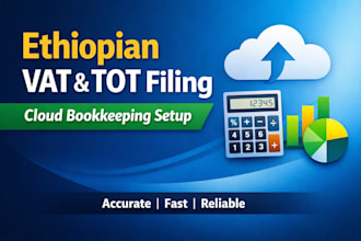 set up cloud bookkeeping and handle ethiopian vat and tot tax filing