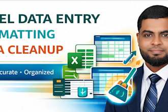 do excel data entry, formatting, cleanup and spreadsheet work