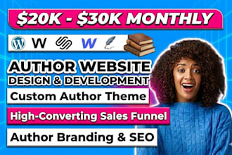 design a professional author website or book landing page writers website