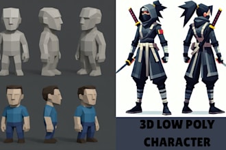 make 3d low poly model lowpoly character lowpoly roblox game asset and animation