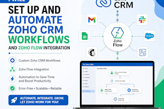 set up and automate zoho CRM workflows and zoho flow integration
