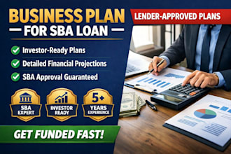 write business plan for sba loan, investor plan, financial plan