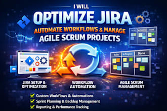 optimize jira, automate workflows, and manage agile scrum projects