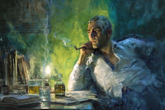 make artistic oil painting on oil canvas