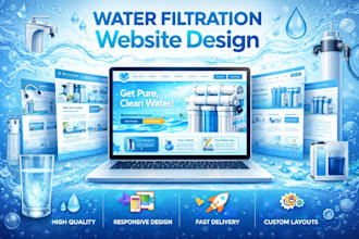design a high converting water filtration website and water damage landing page