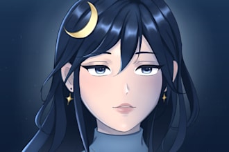 draw a stylized anime portrait or pfp