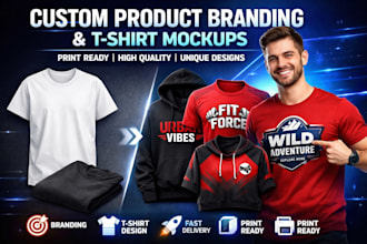 design custom product branding and create amazing t shirt mockups