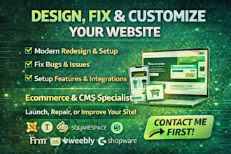 design fix customize joomla squarespace big cartel ecwid weebly shopware website