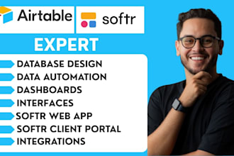 setup airtable database, airtable automation, airtable crm, softr webapp