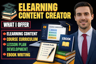 create engaging elearning content, course curriculum, lesson plan and ebook