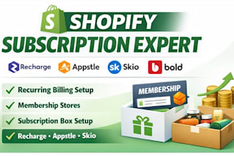 setup shopify subscription recharge appstle skio bold loop seal paywhirl subi