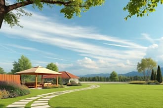 create photorealistic outdoor renders, landscape design