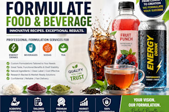 formulate food formulation, energy drink, beverages formulation sodas, and tea