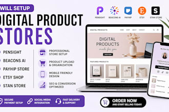 do pensight beacons ai digital product payhip store setup etsy shop stan store d