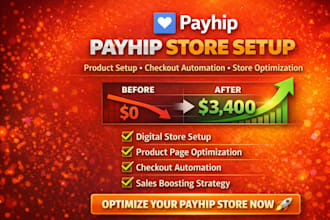 payhip store setup payhip product setup checkout automation digital store