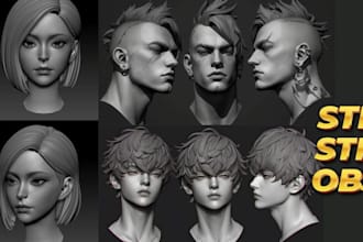 sculpt a realistic 3d head model with precise face likeness