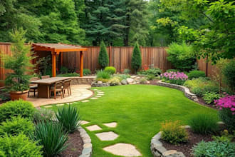 a harmonious landscape backyard design as a landscape