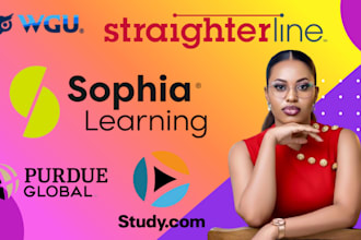 cover sophia learning, straighterline, purdue global, study com, wgu, courses