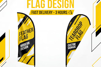 design professional teardrop and feather flag for your business in 3 hour