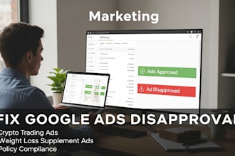 fix ads disapproval for crypto trading project, weight loss supplement google ad