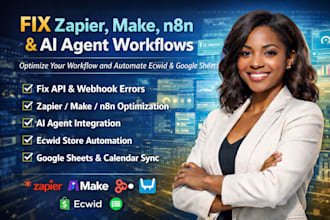 fix zapier make n8n ai agent workflow ecwid store google sheet calendar setup