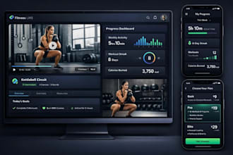 develop gym lms app on bubble with video lessons, quiz, subscription, reviews