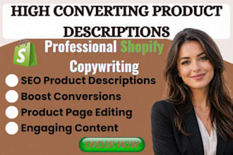 write or edit shopify product descriptions and product page copywriting