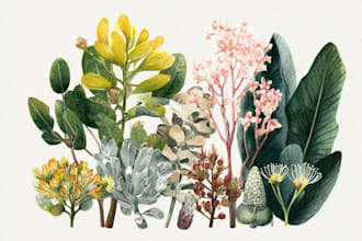 design watercolor botanical illustrations