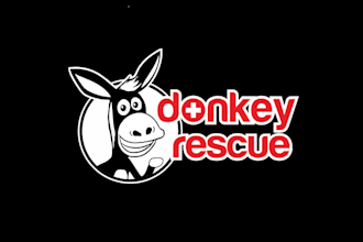 create a fun traditional endearing logo featuring donkey