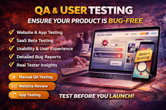 do qa user testing website review app testing manual test saas beta testing