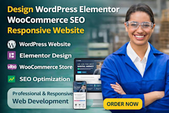 design wordpress website elementor woocommerce SEO responsive website