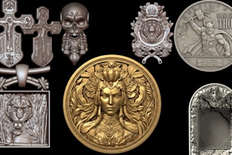create custom 3d coin nft 3d bas relief medallion cnc