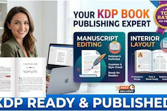 be your KDP book formatting expert for manuscript editing and interior layout