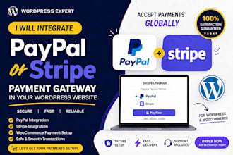integrate paypal and stripe payment gateway in wordpress woocommerce