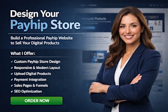 design a professional payhip website or build your payhip store to sell digital