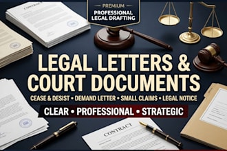 draft cease and desist demand letter small claims legal letter court documents