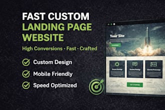 create a fast custom landing page website
