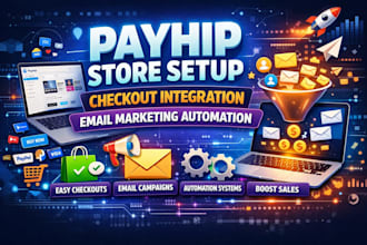 payhip store setup checkout integration email marketing automation system