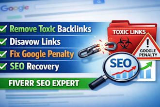 remove toxic backlinks, disavow links, fix google penalty, SEO recovery