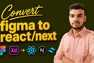 convert figma to nextjs or reactjs with tailwind css shadcn