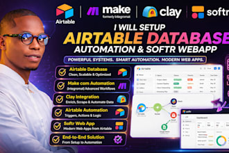 setup airtable database make com airtable automation softr web apps airtable crm